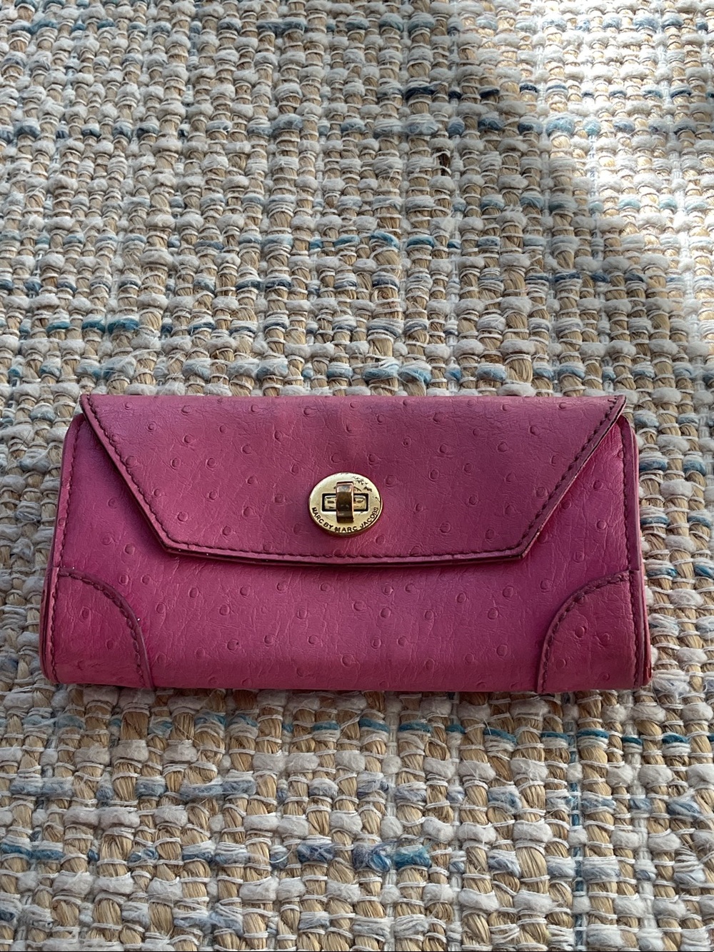 Vintage Marc Jacobs Pink Envelope Wallet with Gold Turn-Lock
